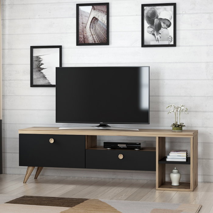 Hanah Home Parion Soporte de TV Negro y Roble